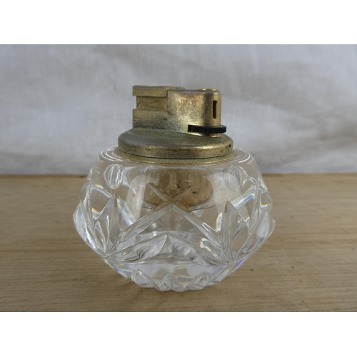 534 - A Tyrone Crystal table lighter.