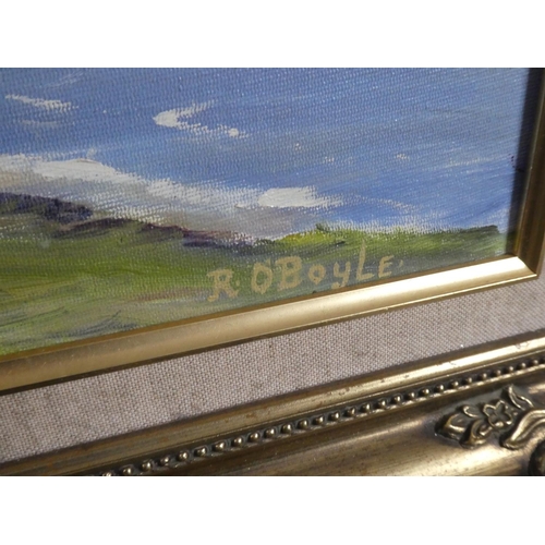 538 - A stunning framed oil painting of White Park Bay, signed by the Artist, R O'Boyle. (Measuring 52x42c... 