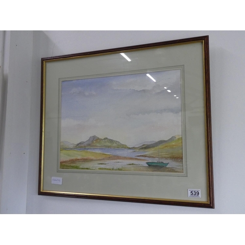 539 - An original framed watercolour painting of a Coastal Scene, signed by the Artist, Marian White.