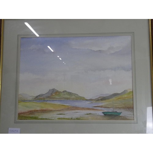 539 - An original framed watercolour painting of a Coastal Scene, signed by the Artist, Marian White.