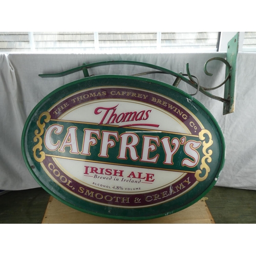 543 - A large double sided pub advertising sign, 'Thomas Caffrey's Irish Ale'.