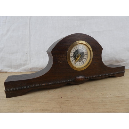 551 - A Cavan Crystal clock & wood cased clock.