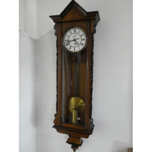 574 - A stunning antique single weight Vienna wall clock.