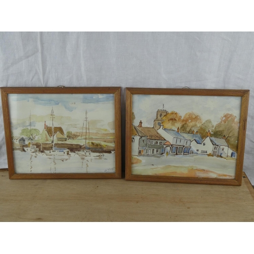590 - 2 vintage framed watercolour paintings.