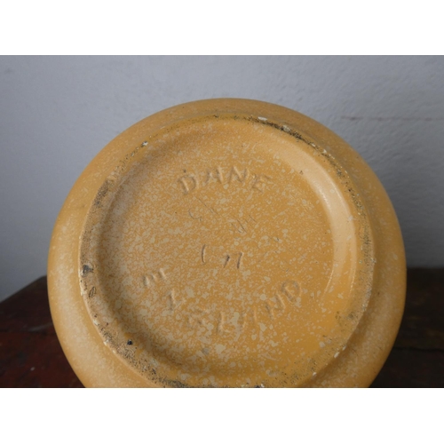 101 - A pair of vintage Dane hand painted vases, measuring 19cm tall.