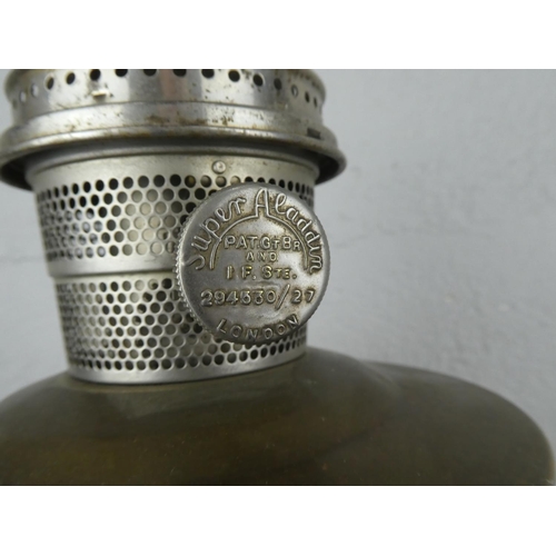 118 - A brass based Aladdin oil lamp.