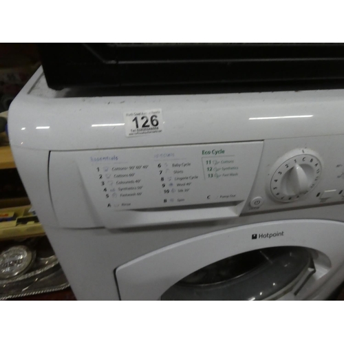 126 - A Hotpoint Aquarius washing machine.