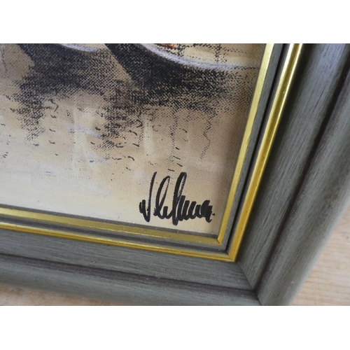 182 - A framed painting of a Venice scene.