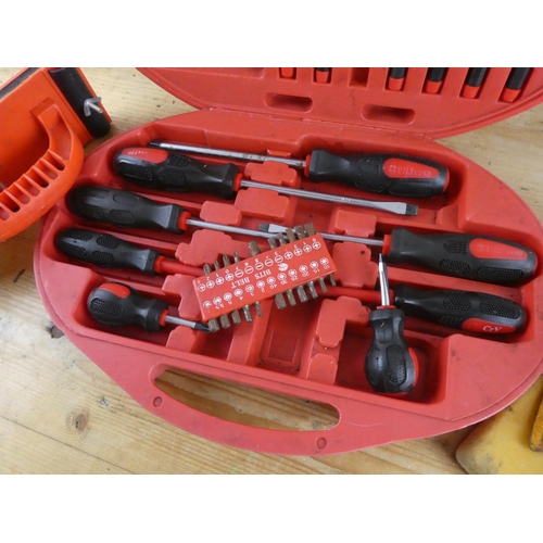 197 - A cased screwdriver set and more.