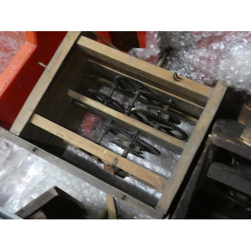 259 - A large collection of clock parts etc.