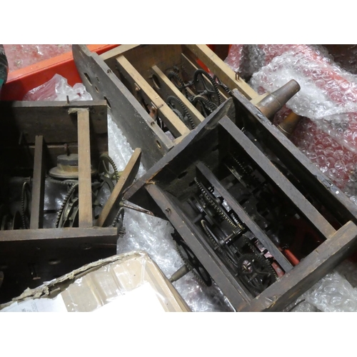 259 - A large collection of clock parts etc.