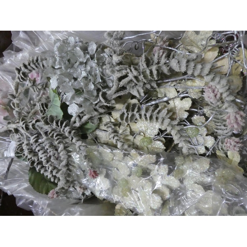 260 - A box of artificial flowers.