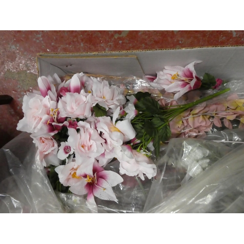 260 - A box of artificial flowers.