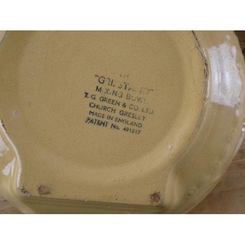 263 - A T.G. Green & Co baking bowl and a Denby 'Baroque' bowl (a/f).