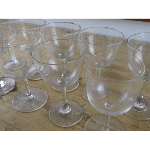 278 - A set of nine wine glasses.
