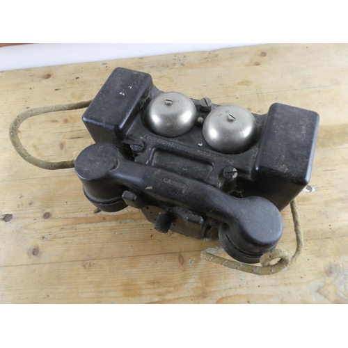 292 - An antique WW2 military telephone.