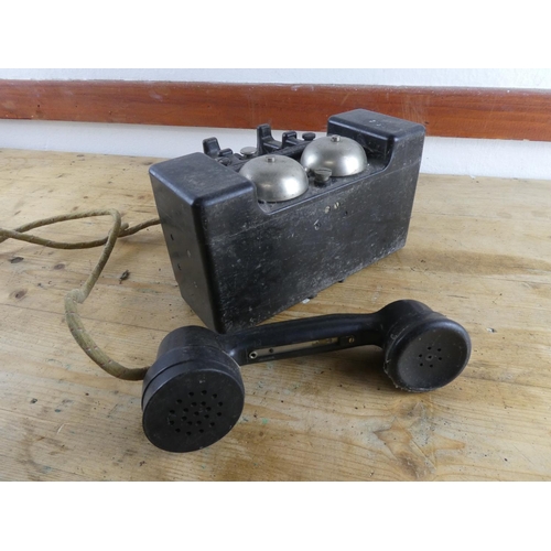 292 - An antique WW2 military telephone.