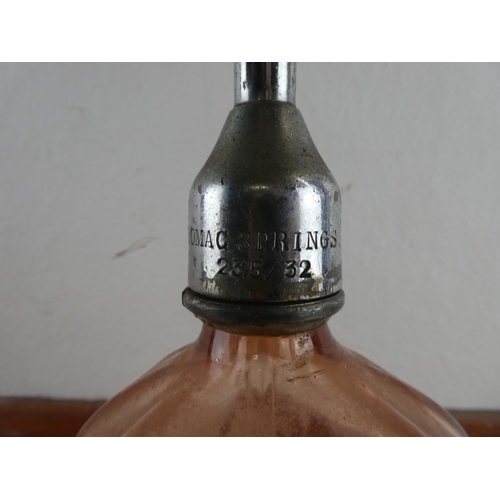 300 - An antique Briggs, Belfast coloured glass soda syphon.