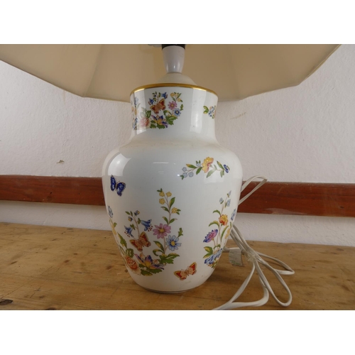 303 - A large Aynsley table lamp and shade.