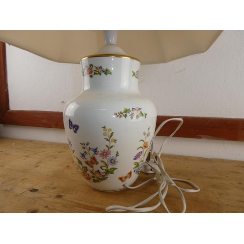 303 - A large Aynsley table lamp and shade.