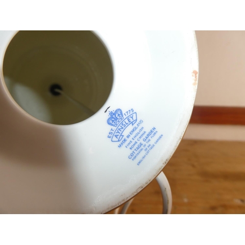 303 - A large Aynsley table lamp and shade.