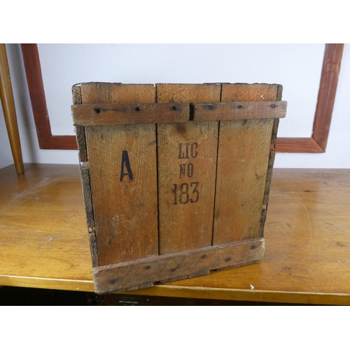 84 - A large vintage 'J Black, Coleraine' wooden crate.