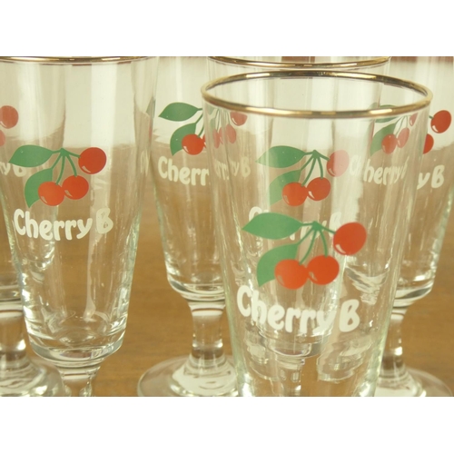 99 - A set of 11 vintage Cherry B glasses.