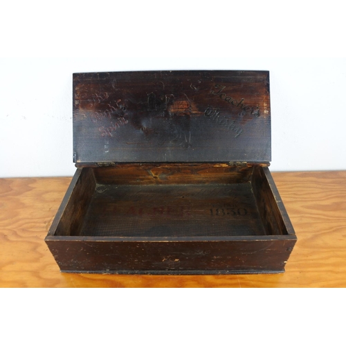 113 - A vintage wooden Teachers Whisky advertising box (stained)