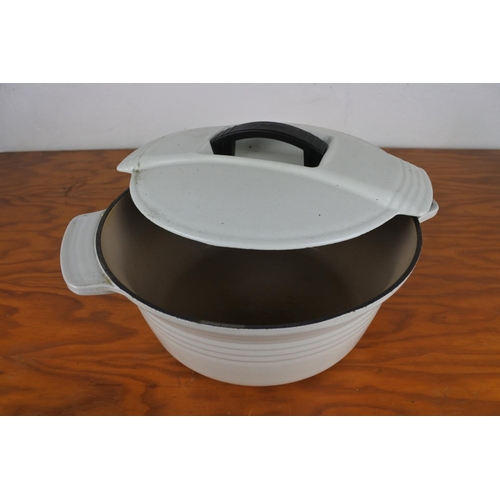 144 - A Le Creuset '26' lidded casserole dish.