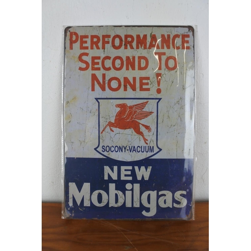 180 - A metal Mobilgas sign.