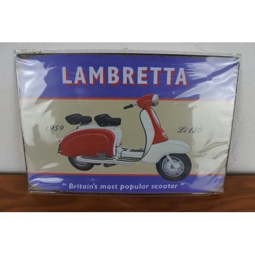 195 - A Lambretta metal sign.