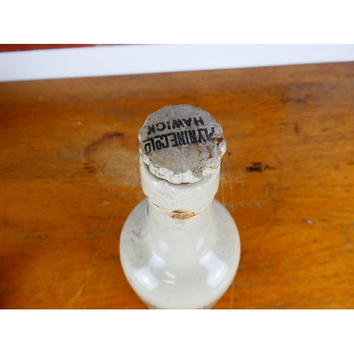 219 - The Plyninie co Limited Hawick Household ammonia antique stoneware bottle, measuring 29cm tall.