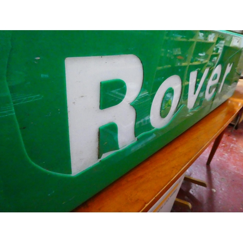 295 - A large double sided 'Rover' & 'MG' electric sign (a/f), measuring 123cm X 16cm X 32cm.