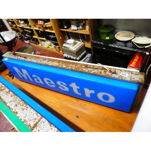 296 - A large double sided British Leyland 'Maestro' & 'Morris' electric sign (a/f). Measuring 123cm X 16c... 