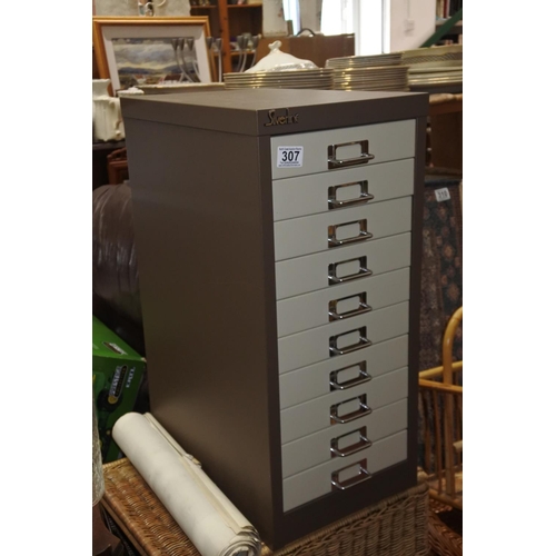 307 - A Silverline ten drawer metal cabinet.