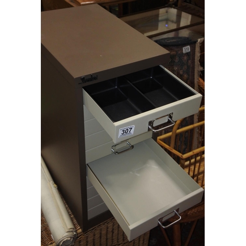 307 - A Silverline ten drawer metal cabinet.