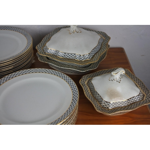 316 - A stunning antique Soho Pottery Ltd 'Solian Ware' dinner set.