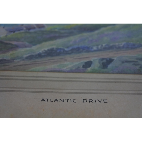 318 - A stunning framed watercolour 'Atlantic Drive' signed G W Morrison, measuring 54cm X 35cm.