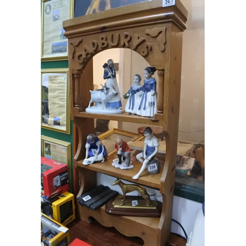 361 - A stunning pine advertising wall unit 'Cadburys', measuring 96cm X 49cm X 17cm.