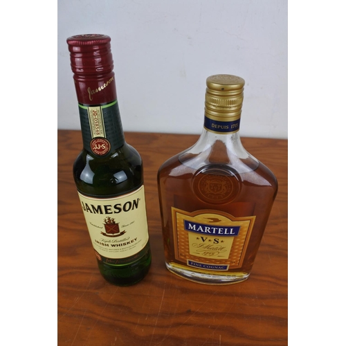 365 - A bottle of Jameson Whiskey 350ml and a bottle of Martell Cognac 35cl.