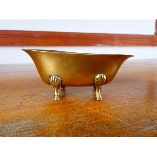 413 - A pair of miniature brass baths.