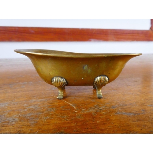 413 - A pair of miniature brass baths.