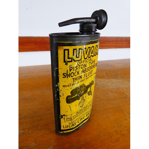 415 - A vintage Luvax oil can and nozzle.