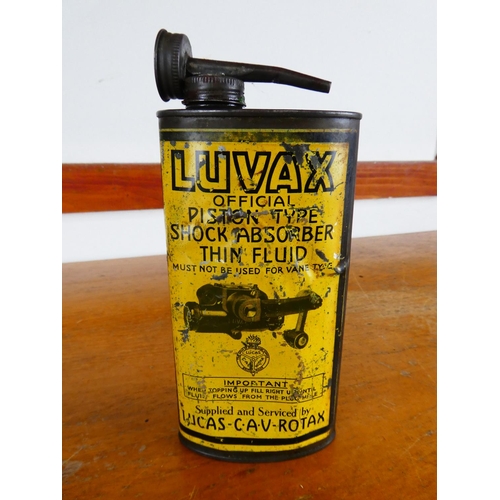 415 - A vintage Luvax oil can and nozzle.