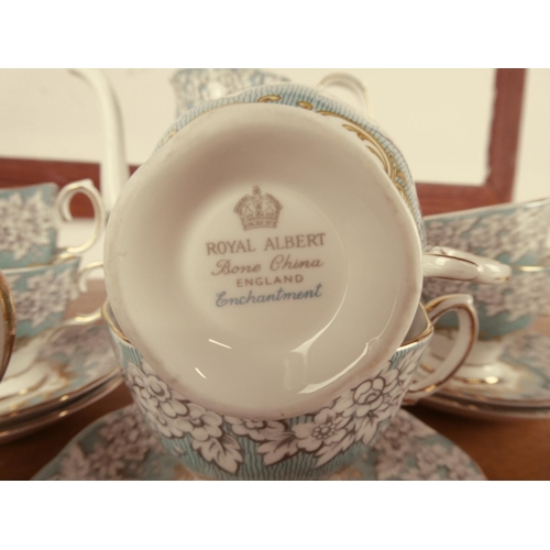 442 - A stunning Royal Albert 'Enchantment' bone china coffee set.