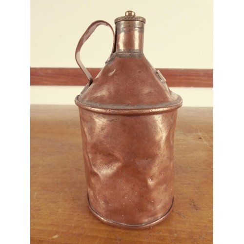 453 - An antique British Railways copper oil can.