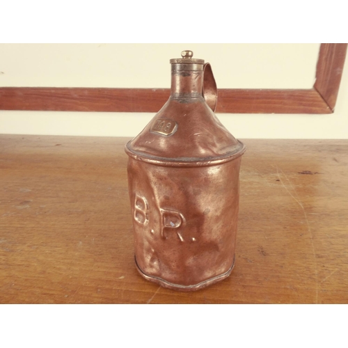 453 - An antique British Railways copper oil can.