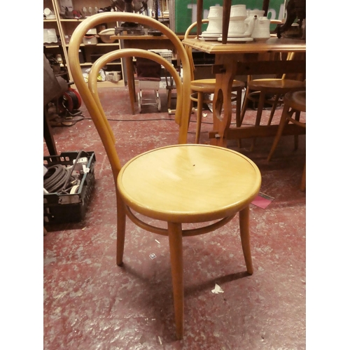 460 - A stunning set of six pine bentwood style dining room chairs.