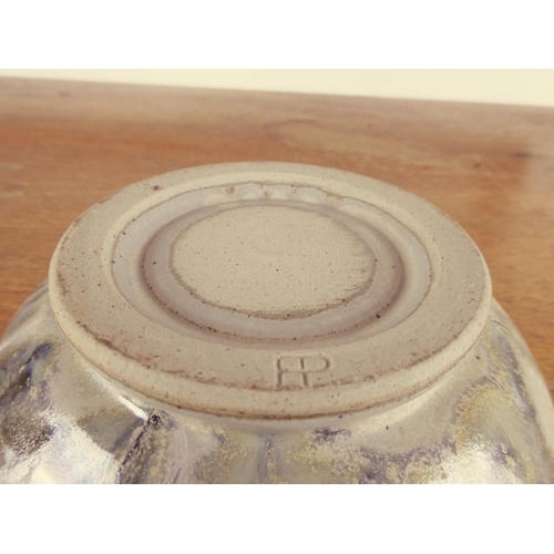 466 - A studio pottery bowl signed.