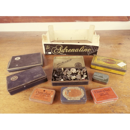 469 - A collection of vintage cigarette tins and more to include Gold Flake, Menthells, Elastoplast.